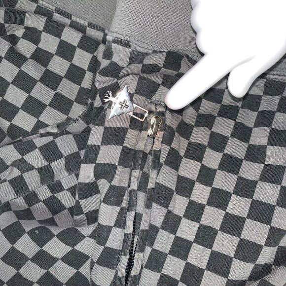 LRG Mens Checkered Hoodie With Bold Logo Design Size XL 100% Cotton Black & Gray - Picture 6 of 11